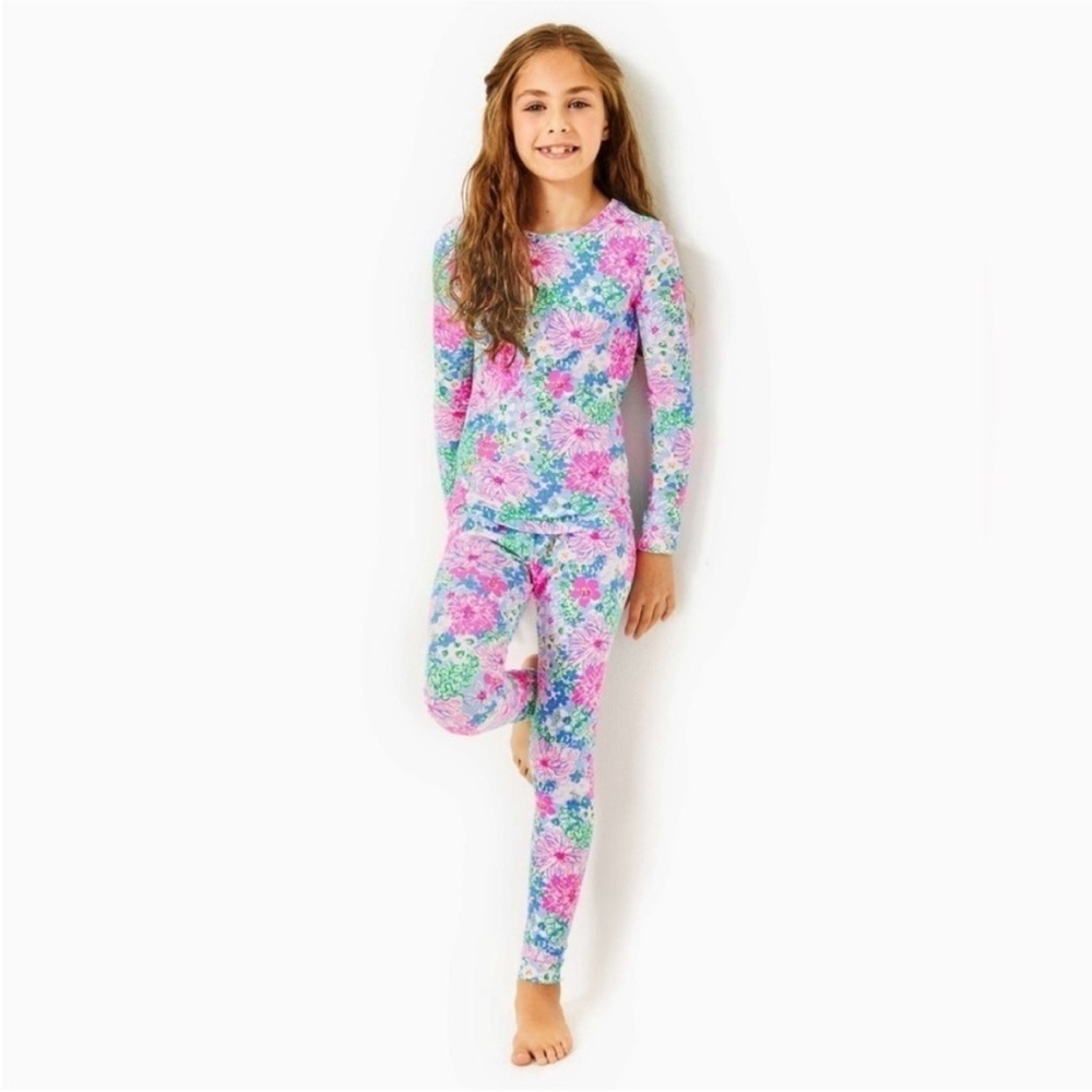 Lilly Pulitzer Sammy Floral Pajama Set in Multi Lil Soiree All Day size 12